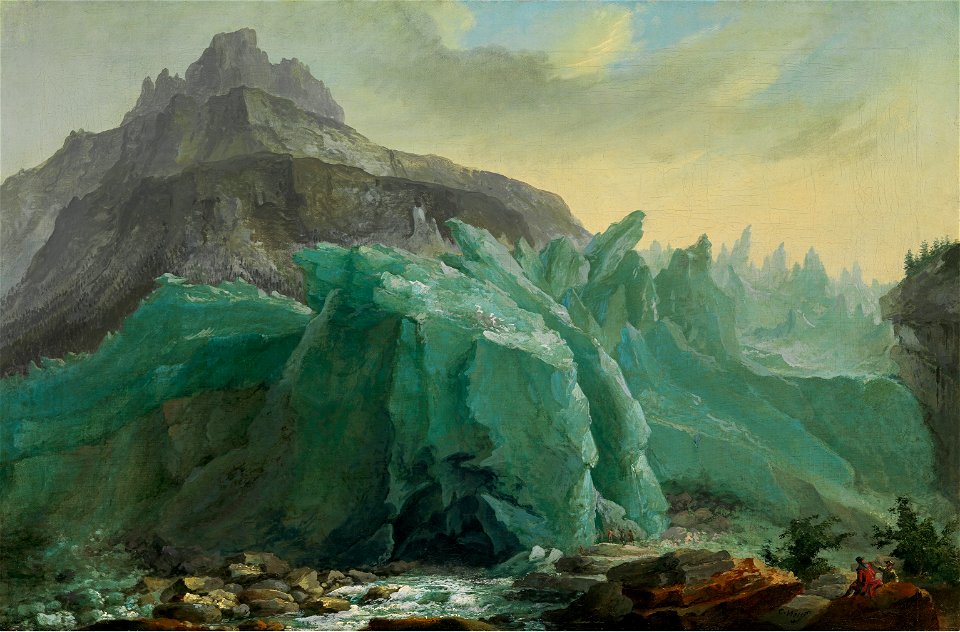 Caspar Wolf - Der Untere Grindelwaldgletscher mit Lütschine und dem Mettenberg (1774)