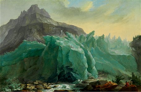 Caspar Wolf - Der Untere Grindelwaldgletscher mit Lütschine und dem Mettenberg (1774)