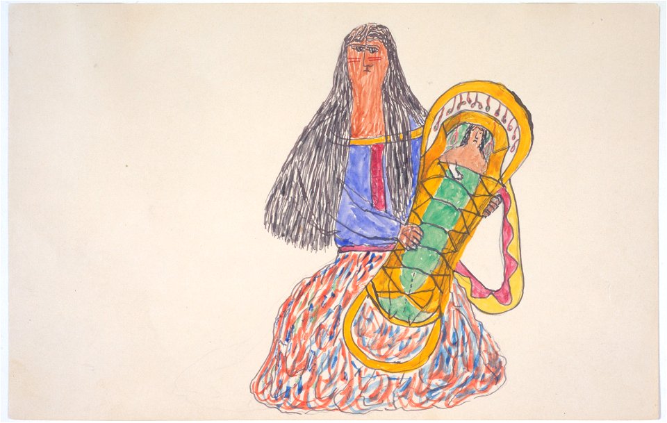 Woman and Baby in Cradleboard (Gokliz sketch)