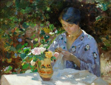 Women Embroidering in the Garden Ipolit Strâmbu