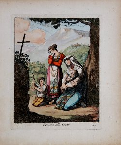 Woman from ciociaria at the cross (1810) - Bartolomeo Pinelli