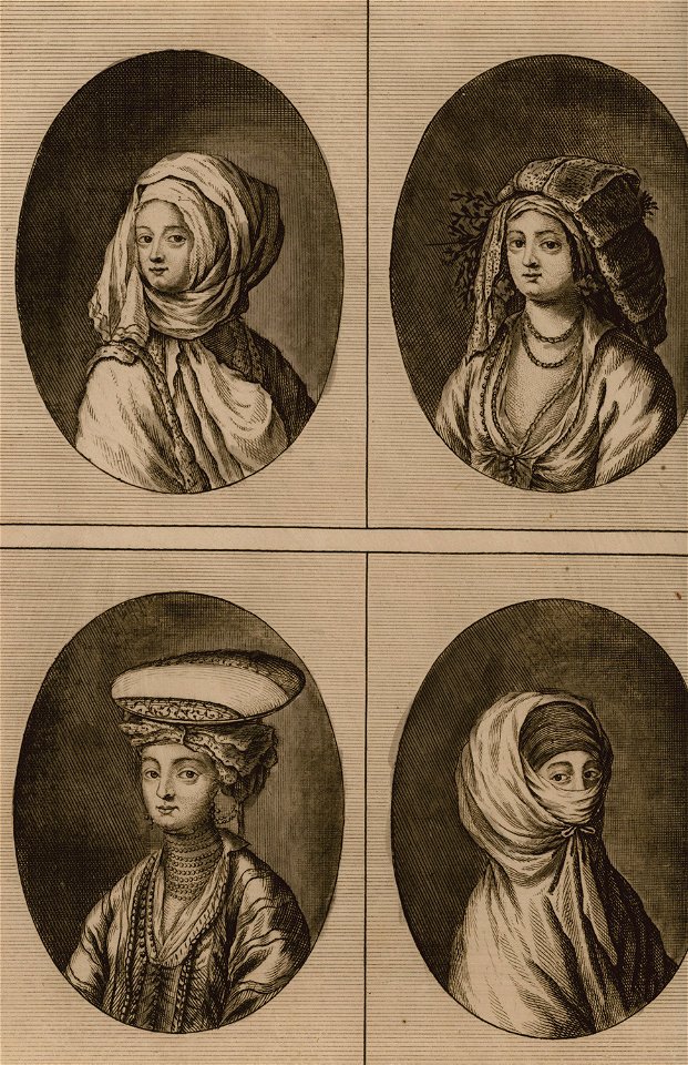 Women from Izmir (Smyrna) with typical head wear Fig 17- Greek woman from the Aegean islands Fig 18- Affluent woman from - Bruyn Cornelis De - 1714