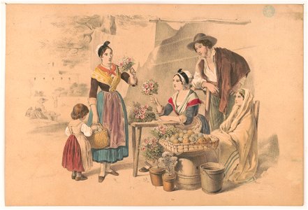 Woman selling flowers LCCN2004669488