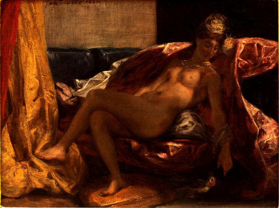 Woman with parrot-Eugene Delacroix-MBA Lyon B566-IMG 0475