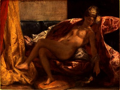 Woman with parrot-Eugene Delacroix-MBA Lyon B566-IMG 0475
