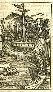Woodcut of an early German ship, ca.1530. Item No.1 RMG PU0263