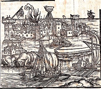 Woodcut of early German ships, ca.1530. Item No.11 RMG PU0273