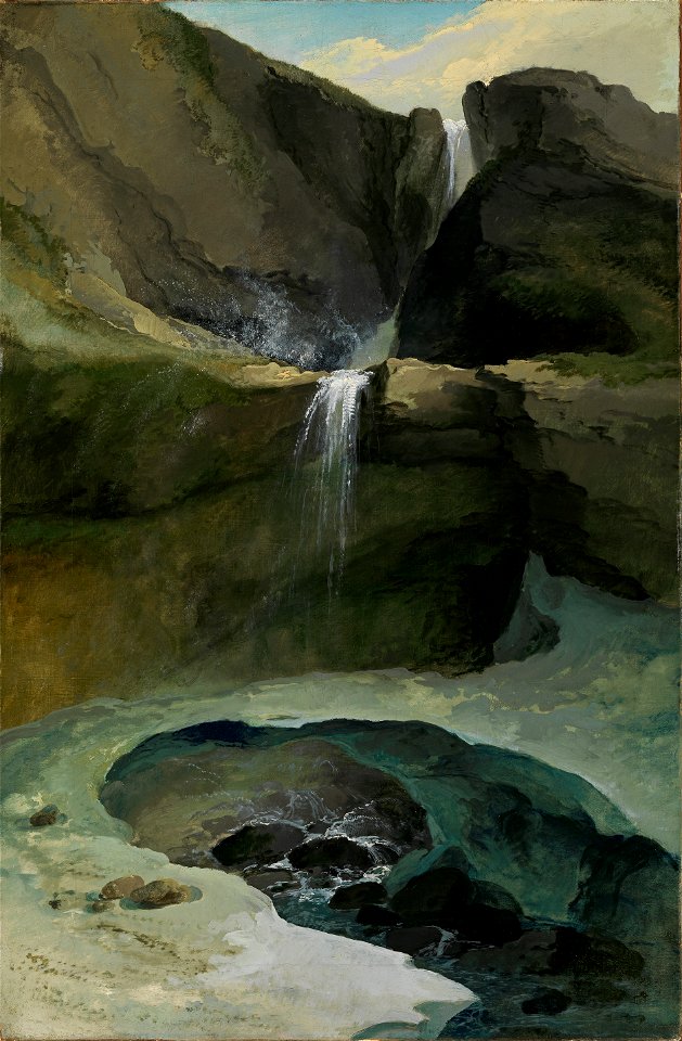 Caspar Wolf - Der Geltenschuss im Lauenental mit Schneebrücke (ca. 1778)