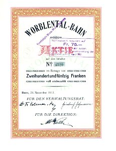 Worblental-Bahn 1913