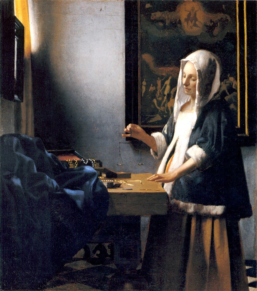 Woman-with-a-balance-by-Vermeer