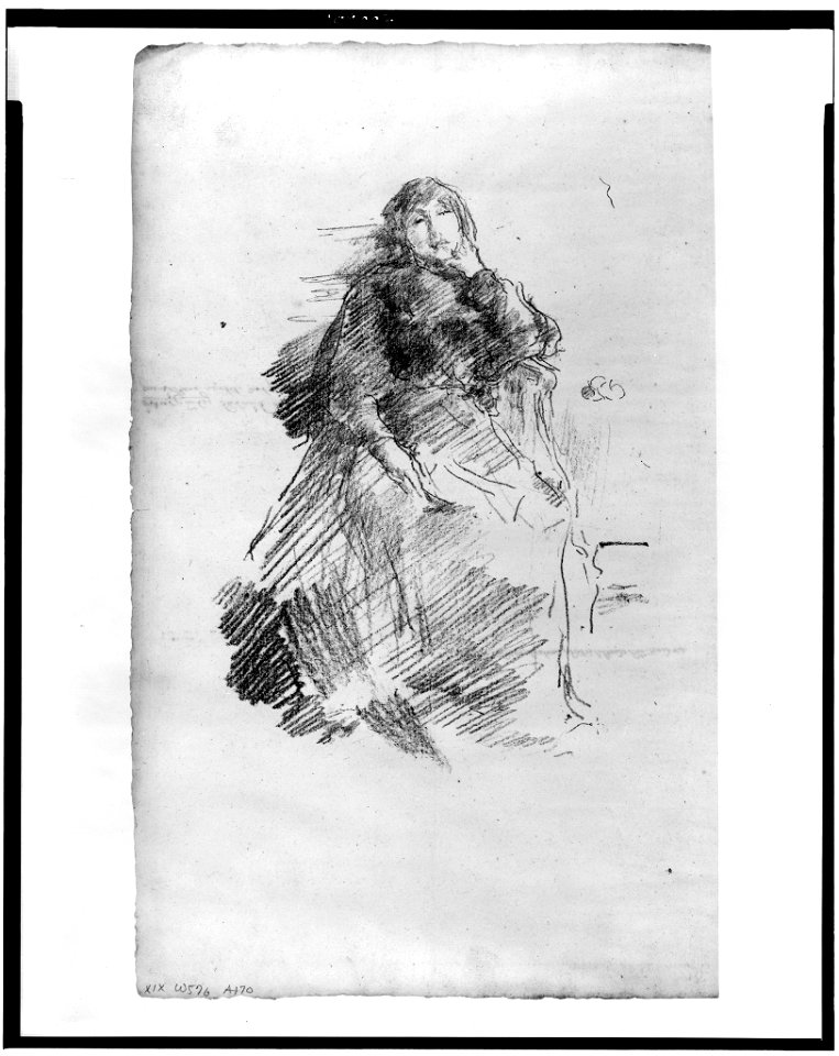 Woman seated, full-length, left hand under chin LCCN93507942