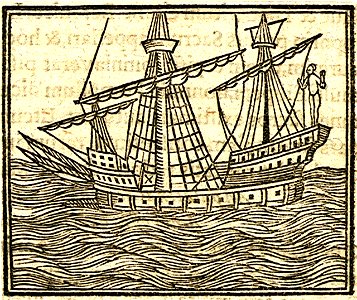 Woodcut of an early German ship, ca.1530. Item No.9 RMG PU0271