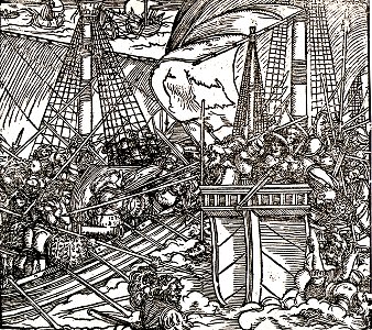 Woodcut of early German ships, ca.1530. Item No.13 RMG PU0275