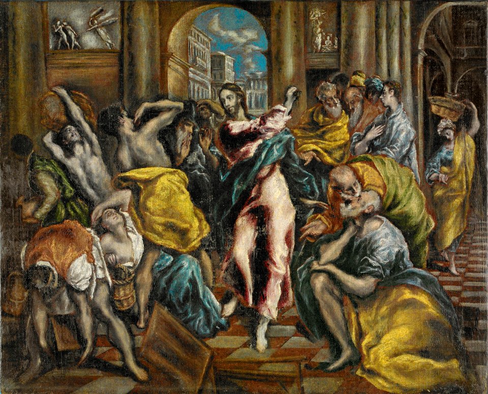 Workshop of El Greco - Christ Driving the Money Changers from the Temple, c. 1600