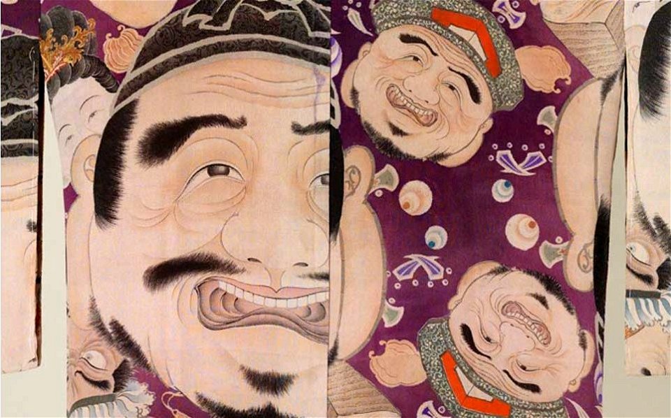 Woman's nagajuban (detail), japan, 1890-1910, silk, crepe weave, hand-painted, paste-resist dyed, Honolulu Museum of Art