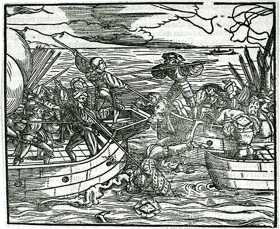 Woodcut of early German ships, ca.1530. Item No 6 RMG PU0268