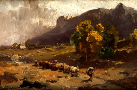 Josef Wopfner - Almabtrieb bei Bozen (ca. 1896)