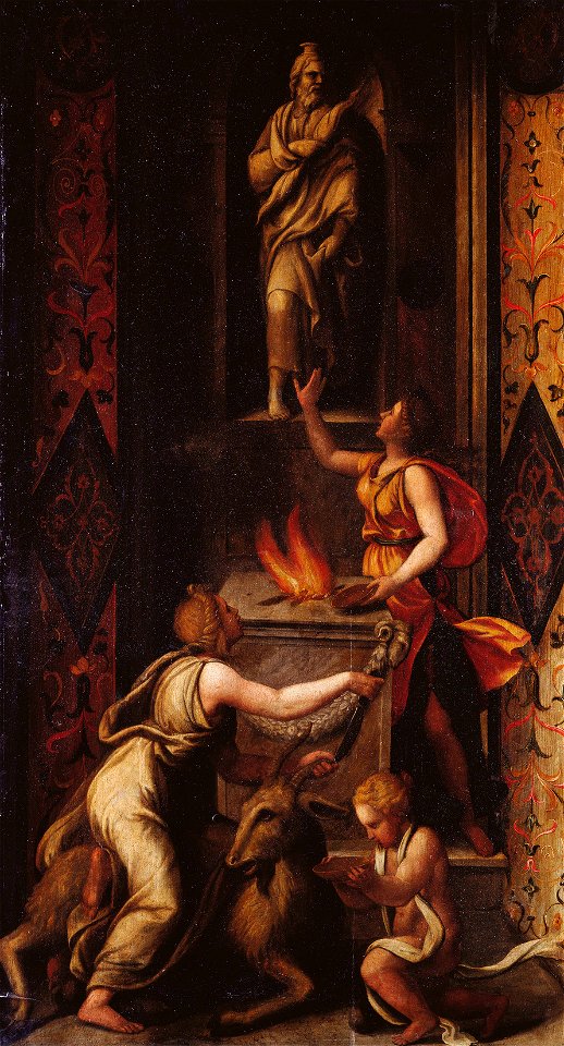 Workshop of Giulio Romano (Rome c. 1499-Mantua 1546) - The Sacrifice of a Goat to Jupiter - RCIN 406166 - Royal Collection
