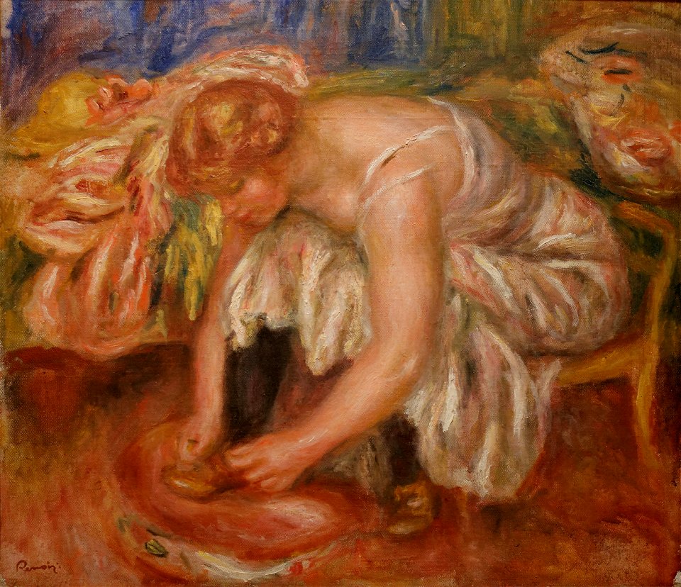 Women Tying her Shoes Pierre-Auguste Renoir