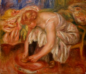 Women Tying her Shoes Pierre-Auguste Renoir