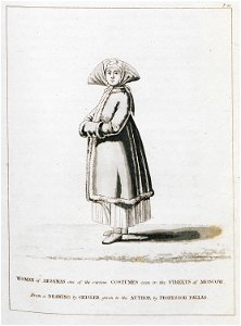 Woman of Arsamas, one of the various Costumes seen in the streets of Moscow - Clarke Edward Daniel - 1810