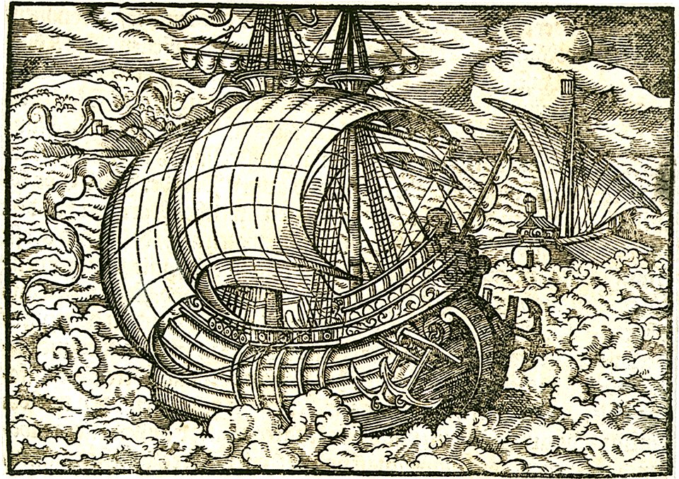 Woodcut of early German ships, ca.1530. Item No.14 RMG PU0276