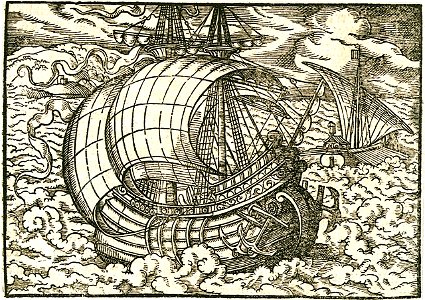 Woodcut of early German ships, ca.1530. Item No.14 RMG PU0276