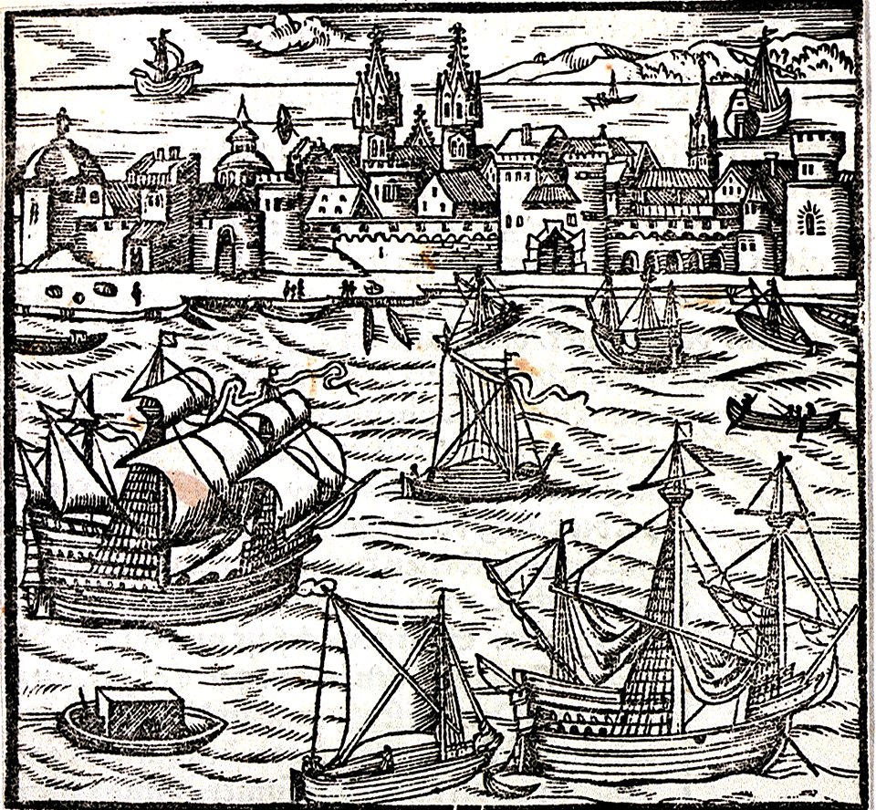 Woodcut of early German ships, ca.1530, Item No.10 RMG PU0272