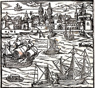 Woodcut of early German ships, ca.1530, Item No.10 RMG PU0272