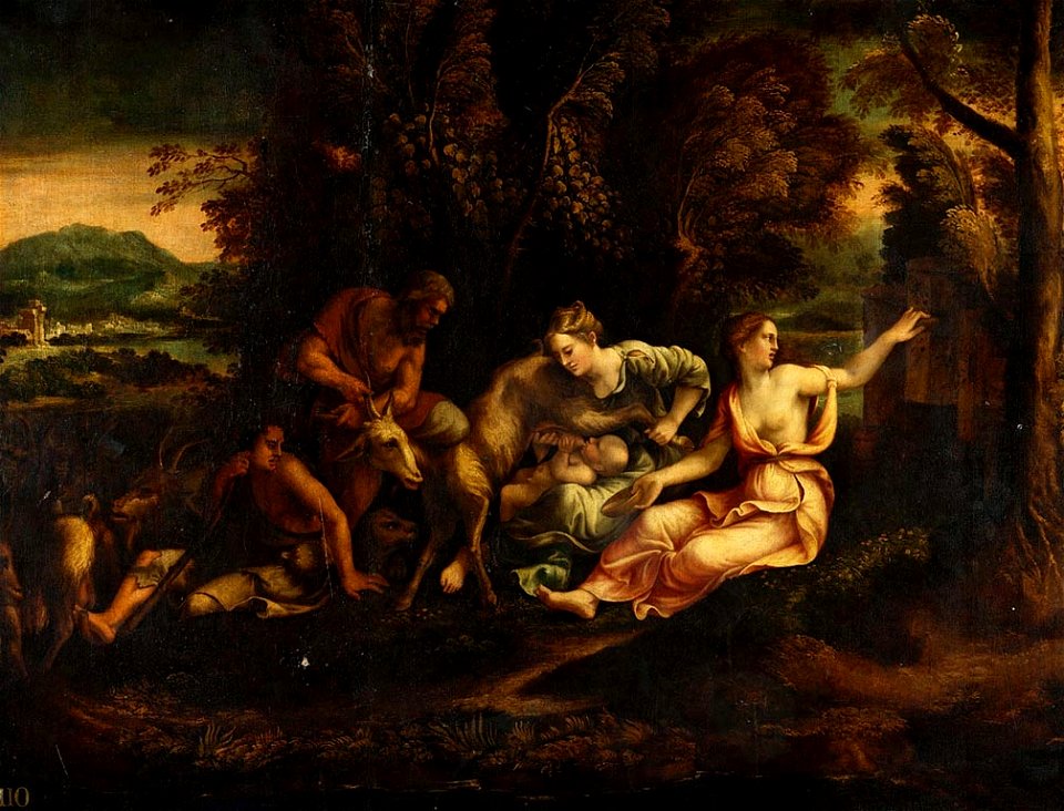 Workshop of Giulio Romano (Rome c. 1499-Mantua 1546) - The Nurture of Jupiter - RCIN 402781 - Royal Collection