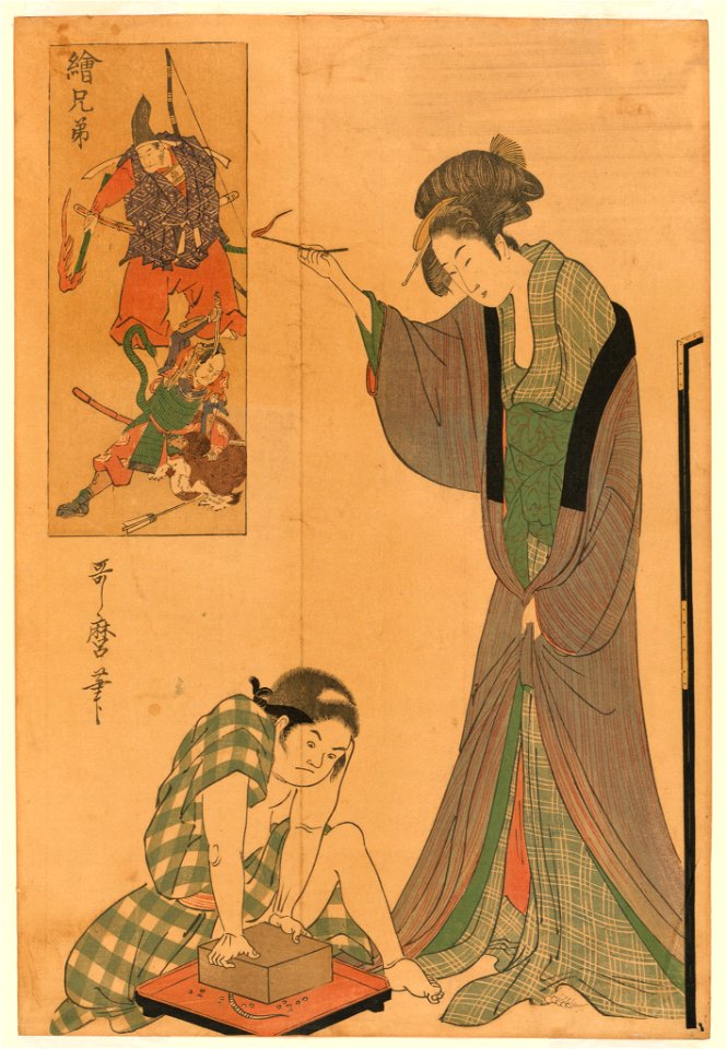 Woodblock Print, Catching a mouse, ca. 1800 (CH 18402429)