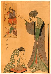 Woodblock Print, Catching a mouse, ca. 1800 (CH 18402429)