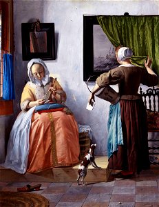 Woman Reading a Letter by Gabriël Metsu. Free illustration for personal and commercial use.