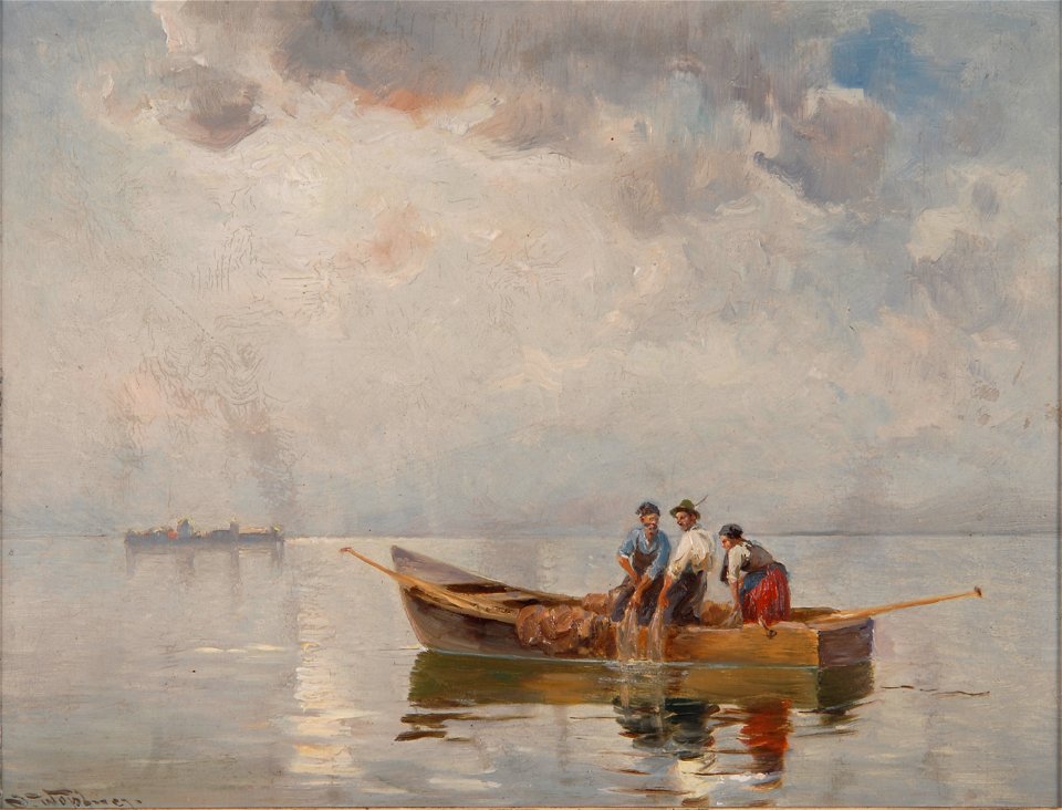Josef Wopfner - Fischer auf dem Chiemsee (ca1880)