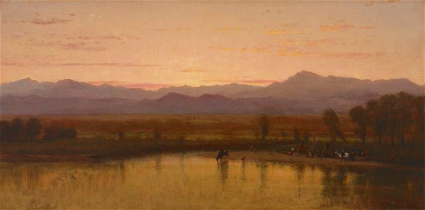 Worthington Whittredge - Twilight on the Plains, Platte River, Colorado - promised gift 109 twilight-on-the-plains-platte-river-colorado - Crystal Bridges Museum of American Art