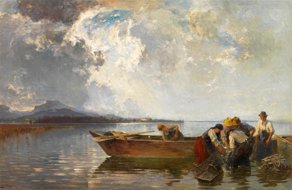 Josef Wopfner - Fischerzug am Chiemsee