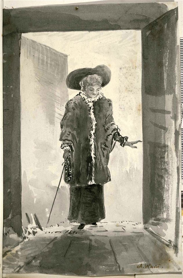 Woman in a doorway by Annie Julia White