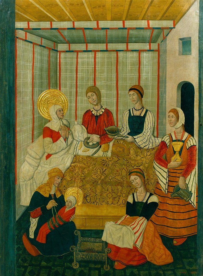Workshop of Pedro García de Benabarre - Birth of the Virgin - Google Art Project
