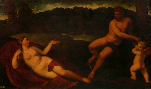 Workshop of Paris Bordone (Treviso 1500-Venice 1571) - Mars, Venus and Cupid - RCIN 403941 - Royal Collection