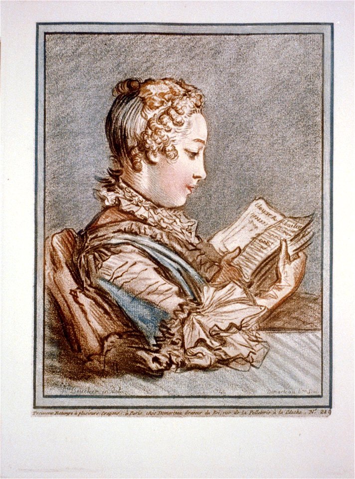 Woman reading a book (Eloyse et Abailard)) - F. Boucher in del.; Demarteau...Scul LCCN2002719211