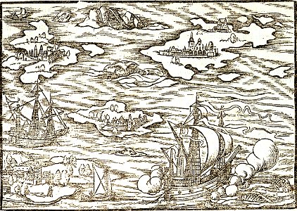 Woodcut of early German ships, ca.1530. Item No.12 RMG PU0274