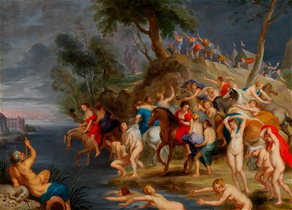 Workshop of Peter Paul Rubens - Cloelia Fleeing from the Camp of Porsena. Free illustration for personal and commercial use.