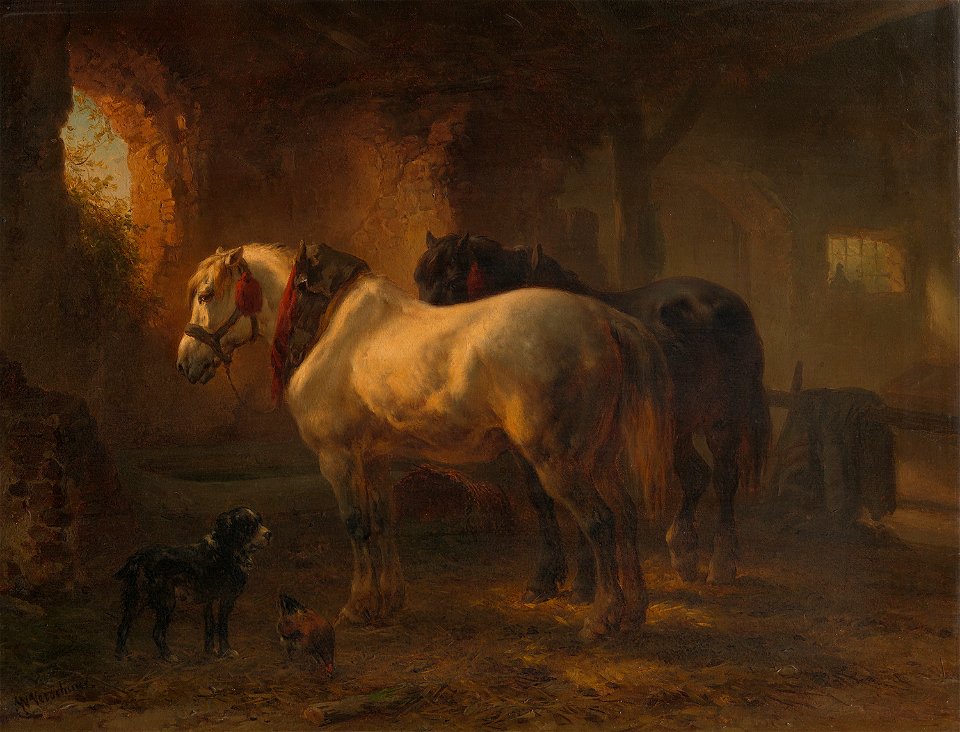 Wouterus Verschuur - Stal met paarden - SA 313 - Amsterdam Museum