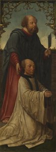 Workshop of Jacob Cornelisz. van Oostsanen - Saint Matthias (^) and a Donor, Saint Andrew (reverse) - 1936.240 - Art Institute of Chicago