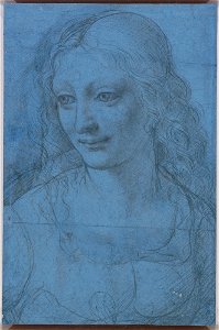 Workshop of Leonardo da Vinci - RCIN 912511, A young woman with long wavy hair c.1490. Free illustration for personal and commercial use.