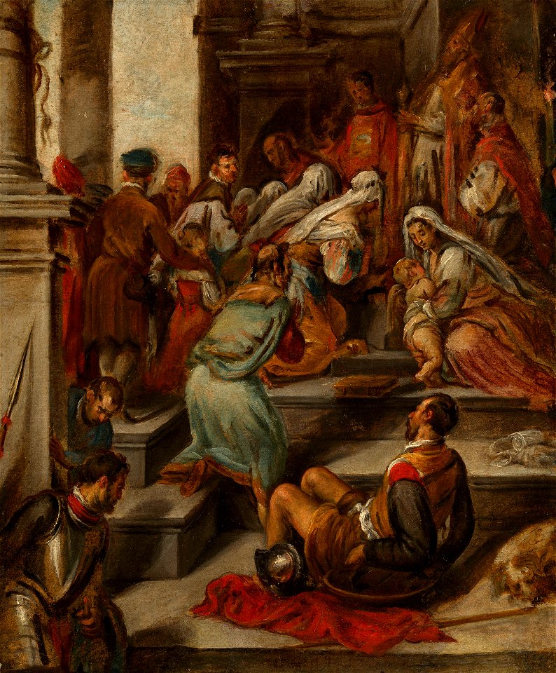 Workshop of Jacopo Bassano (c. 1510-1592) - The Consecration of The Host by St Denis - RCIN 402620 - Royal Collection