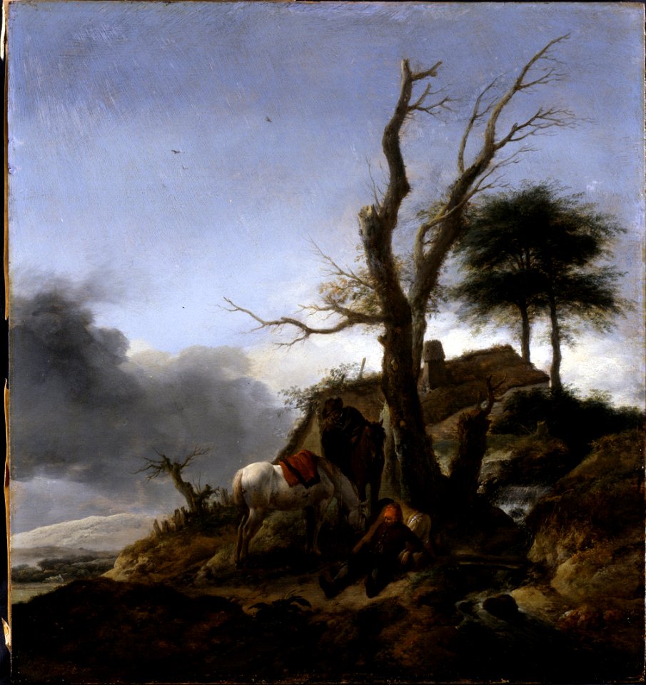 Wouwerman, Philips - Halt of Travellers - Google Art Project