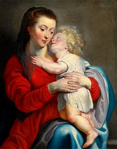 Workshop of Peter Paul Rubens - Madonna and Child. Free illustration for personal and commercial use.