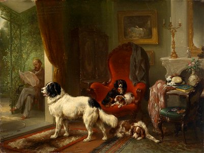 Wouterus Verschuur senior Interieur mit Hunden