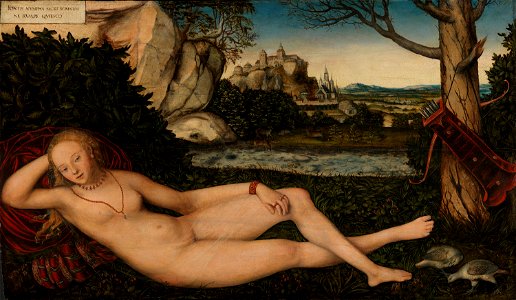 Lucas Cranach d.J. - Quellnymphe (1550). Free illustration for personal and commercial use.